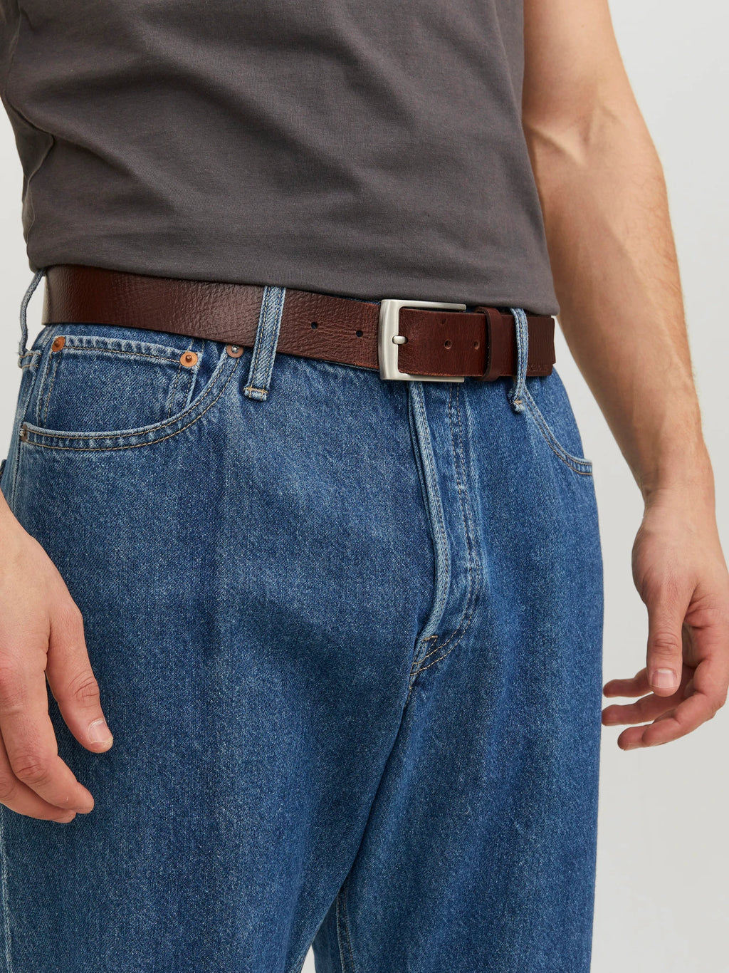 Jack & Jones Cinturón de Cuero - Marrón