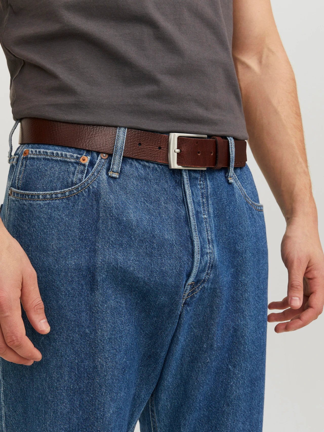 Jack & Jones Cinturón de Cuero - Marrón