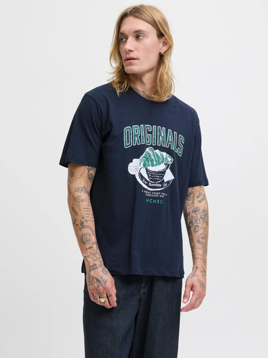 Camiseta Estampada Jack and Jones Azul