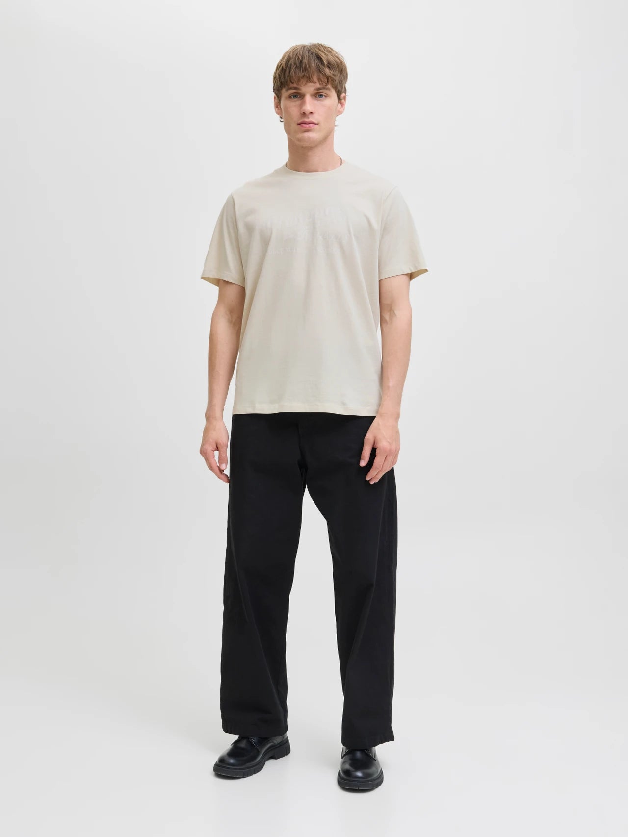 Camiseta Estampada Jack and Jones Beige Almond Milk