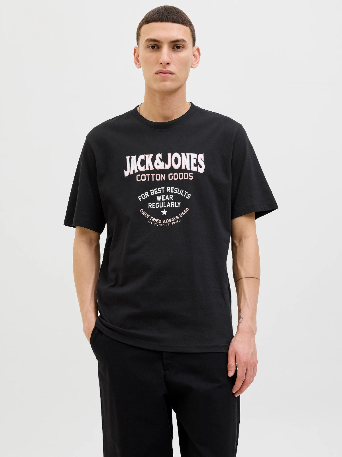 Camiseta Estampada Jack and Jones Negra