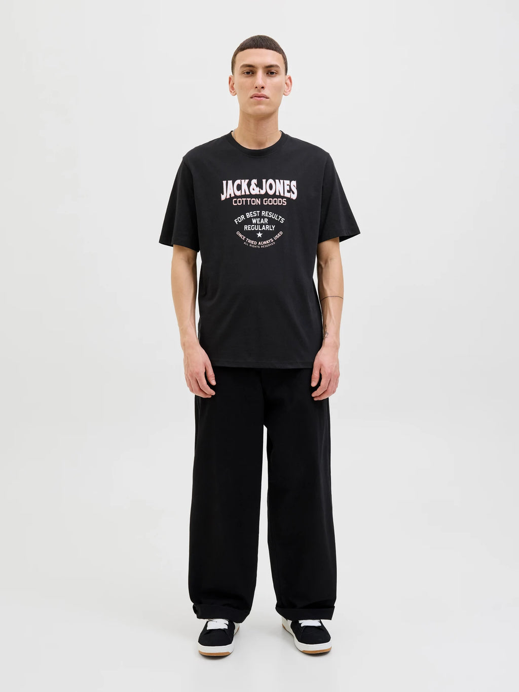 Camiseta Estampada Jack and Jones Negra