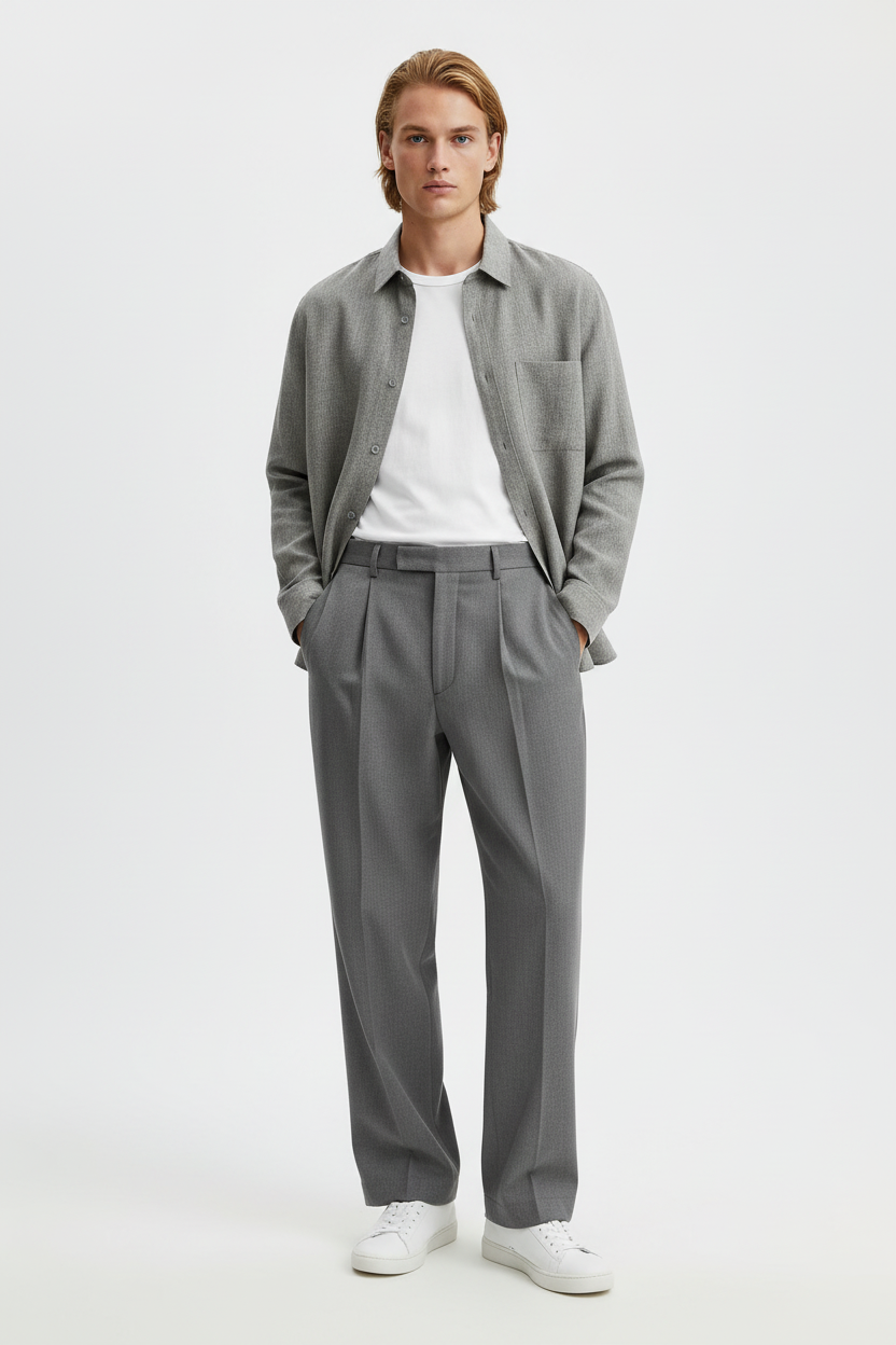 Look Camisa Gris Abierta