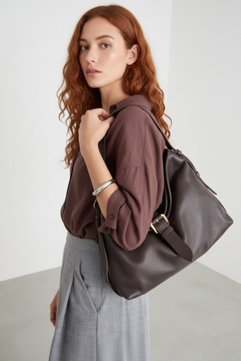 Modelo Gia bolso Cocoa pose exacta referencia