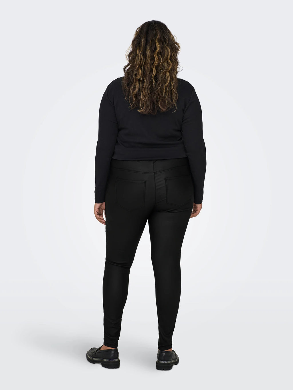 ONLY Curve Leggings CARTHUNDERY Efecto Revestido - Negro
