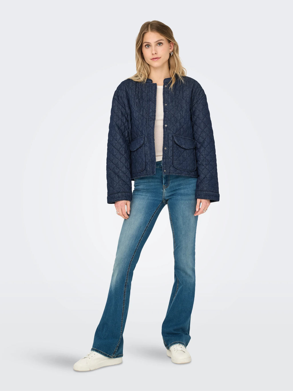 Only Onlhallie Chaqueta Acolchada Azul Denim