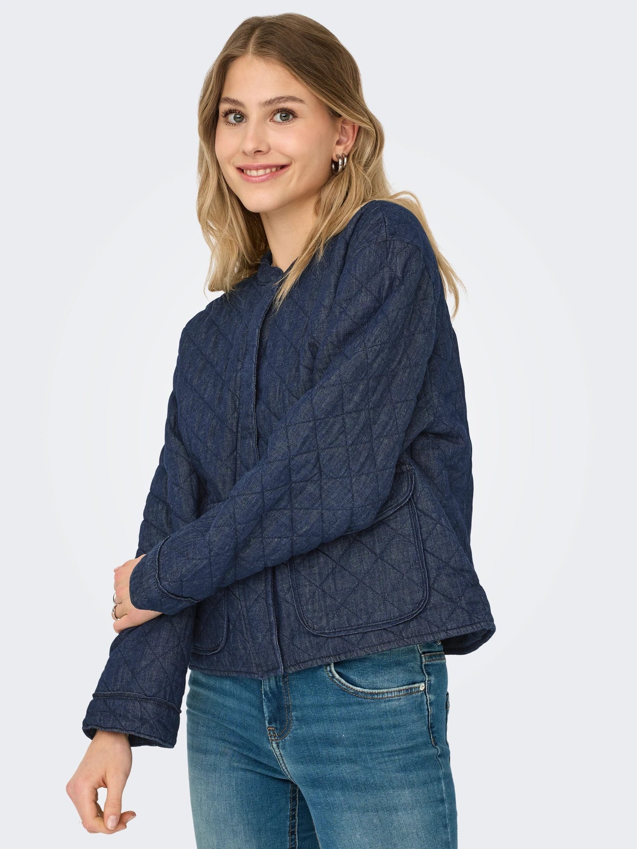 Only Onlhallie Chaqueta Acolchada Azul Denim