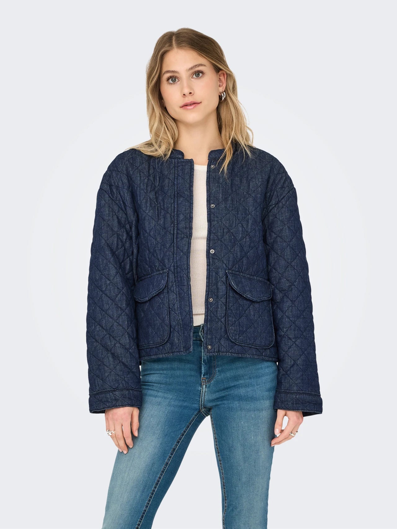 Only Onlhallie Chaqueta Acolchada Azul Denim