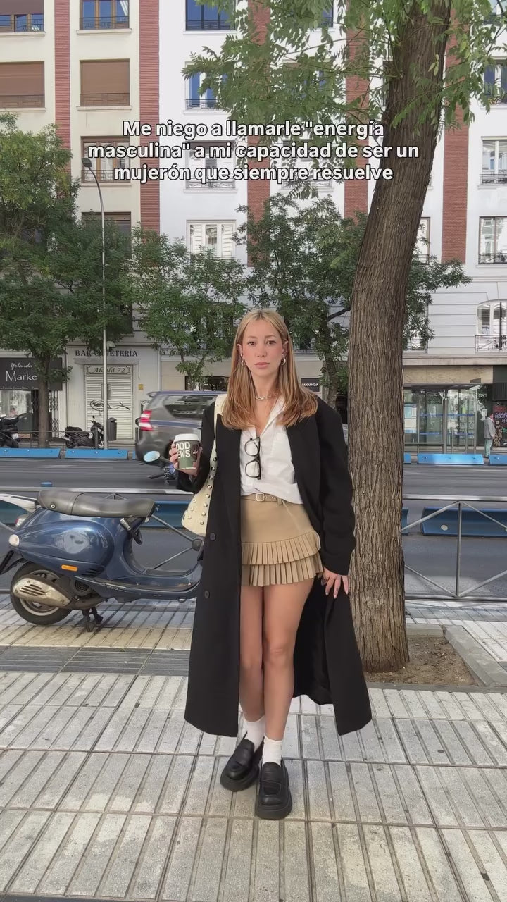 Bolso de hombro pequeño con detalles metálicos Tudi - Beige