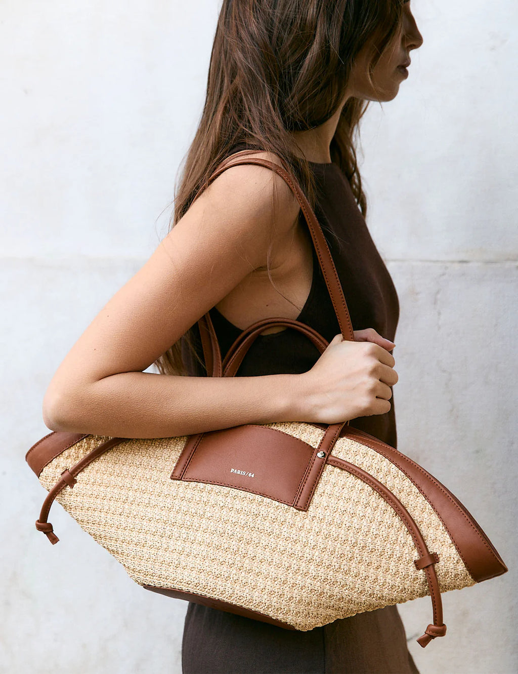 Bolso Riviere Rafia Beige Camel