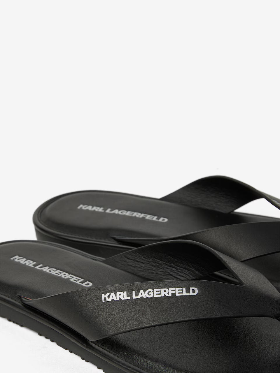 chanclas karl lagerfeld negras de cuero