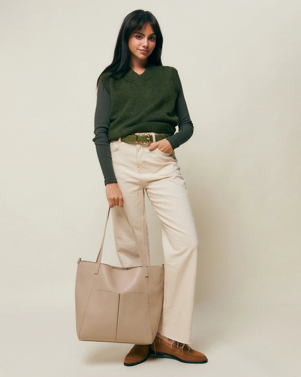 Bolso shopper grande Tocro Beige