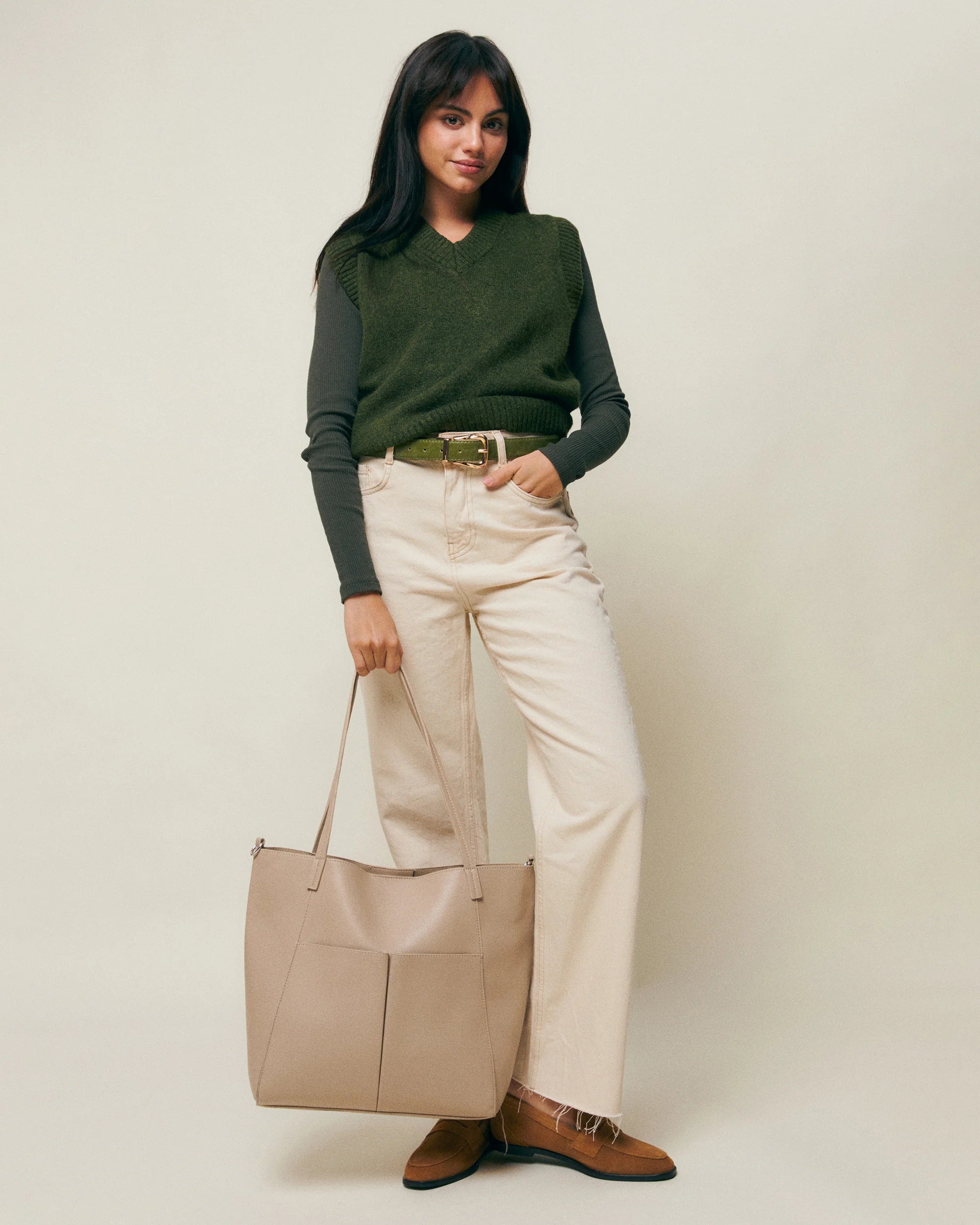 Bolso shopper grande Tocro Beige