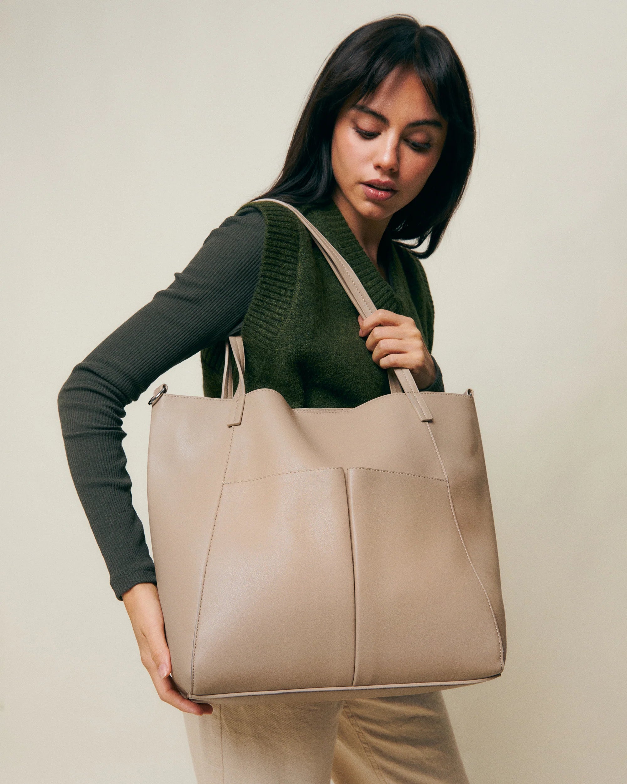 Bolso shopper grande Tocro Beige