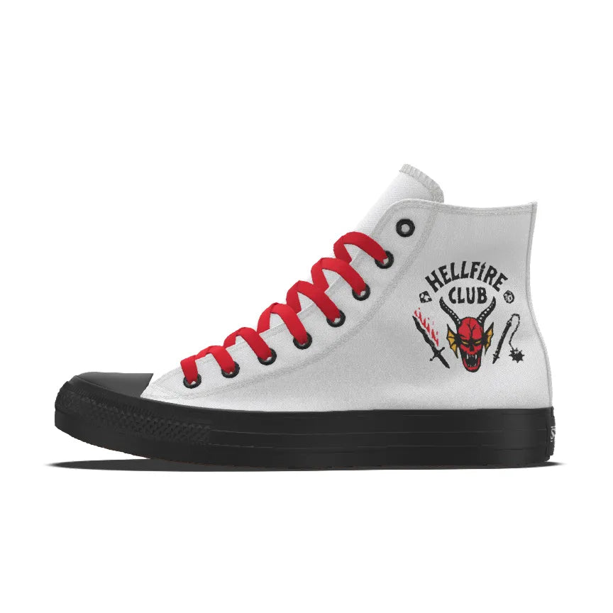 Converse By You x Stranger Things Chuck Taylor All Star Lienzo Blanco Suelas Negras Cordones Rojos