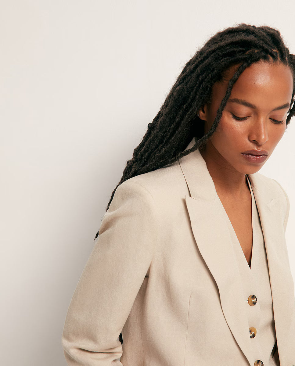 Chaqueta de Lino Beige